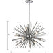 Starburst 12 Light 27 inch Polished Chrome with Clear Chandelier Ceiling Light
