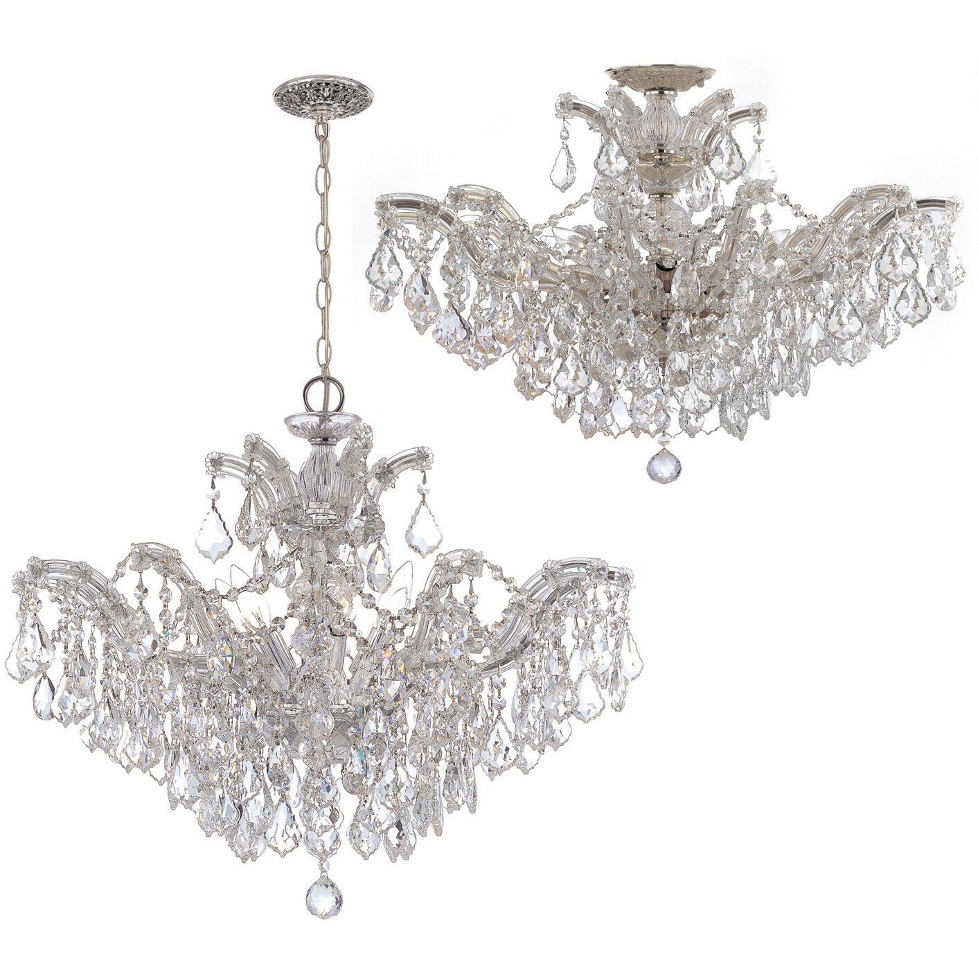 Maria Theresa 6 Light 29 inch Polished Chrome Chandelier Ceiling Light in Clear Hand Cut