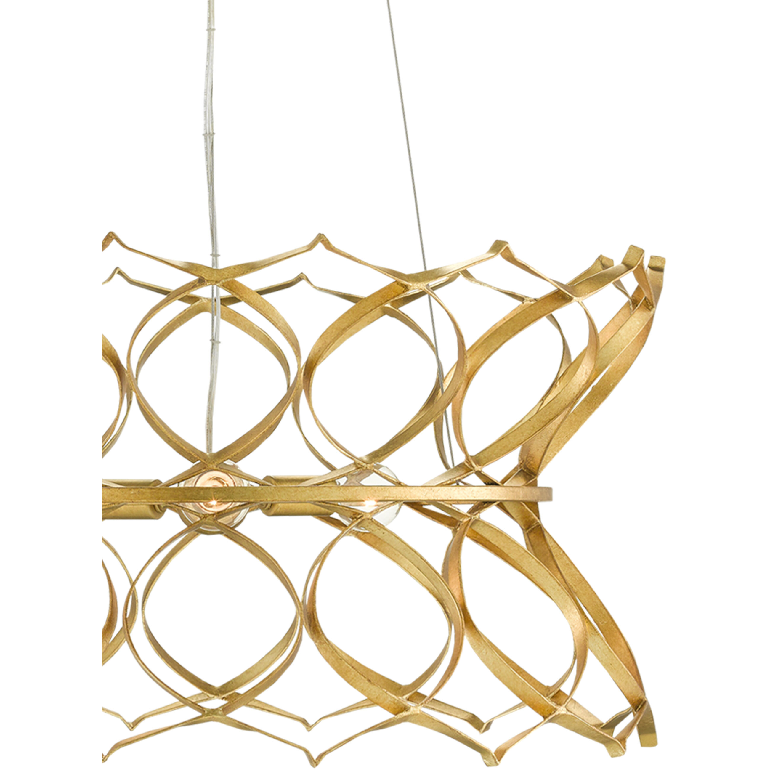 Clelia 3 Light 24.75 inch Contemporary Gold Leaf Chandelier Ceiling Light