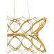 Clelia 3 Light 24.75 inch Contemporary Gold Leaf Chandelier Ceiling Light