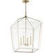 Delvin 4 Light 22.25 inch Champagne Bronze with White Foyer Pendant Ceiling Light