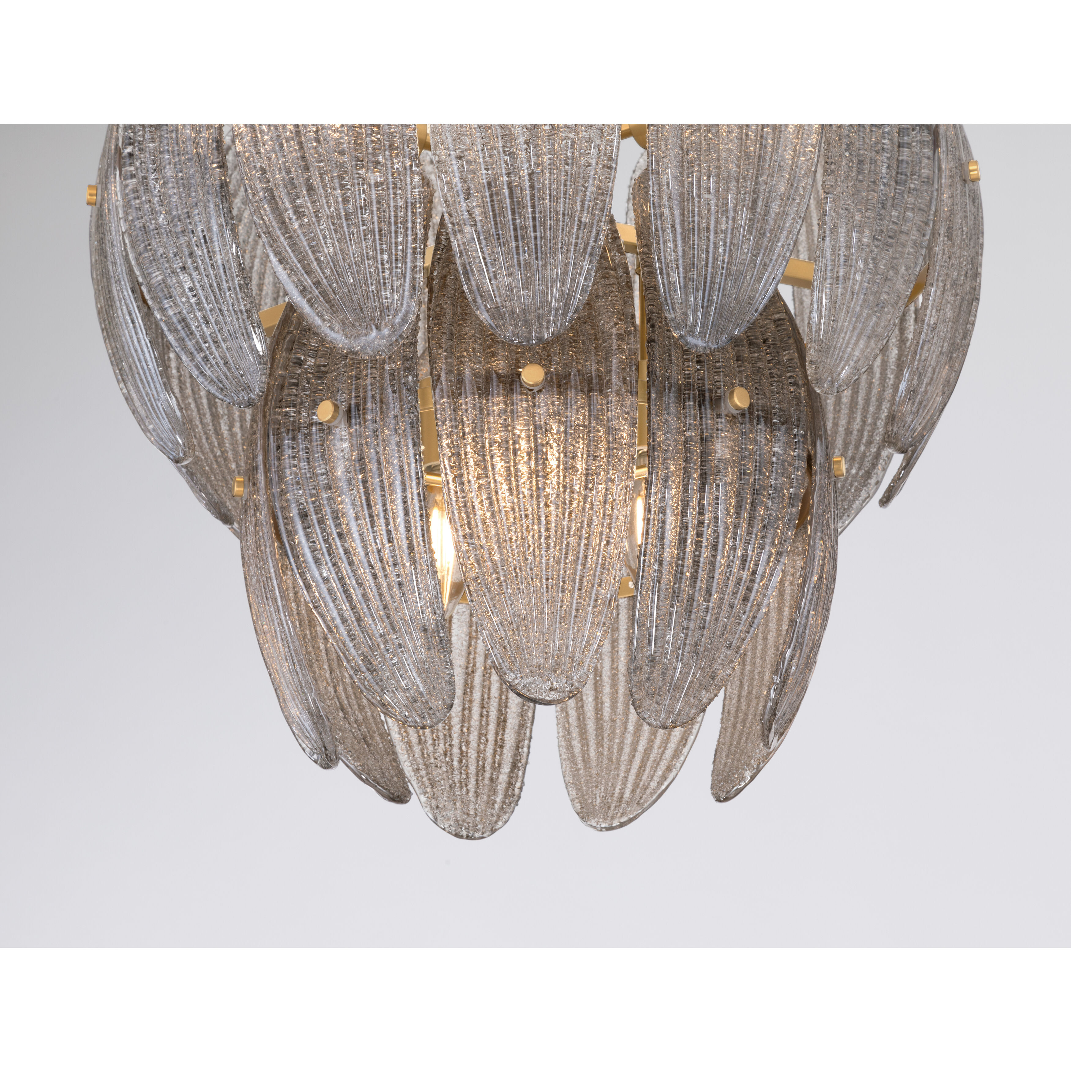 Marclaire 6 Light 19.75 inch Legacy Brass Pendant Ceiling Light in Grey Textured Handmade Glass