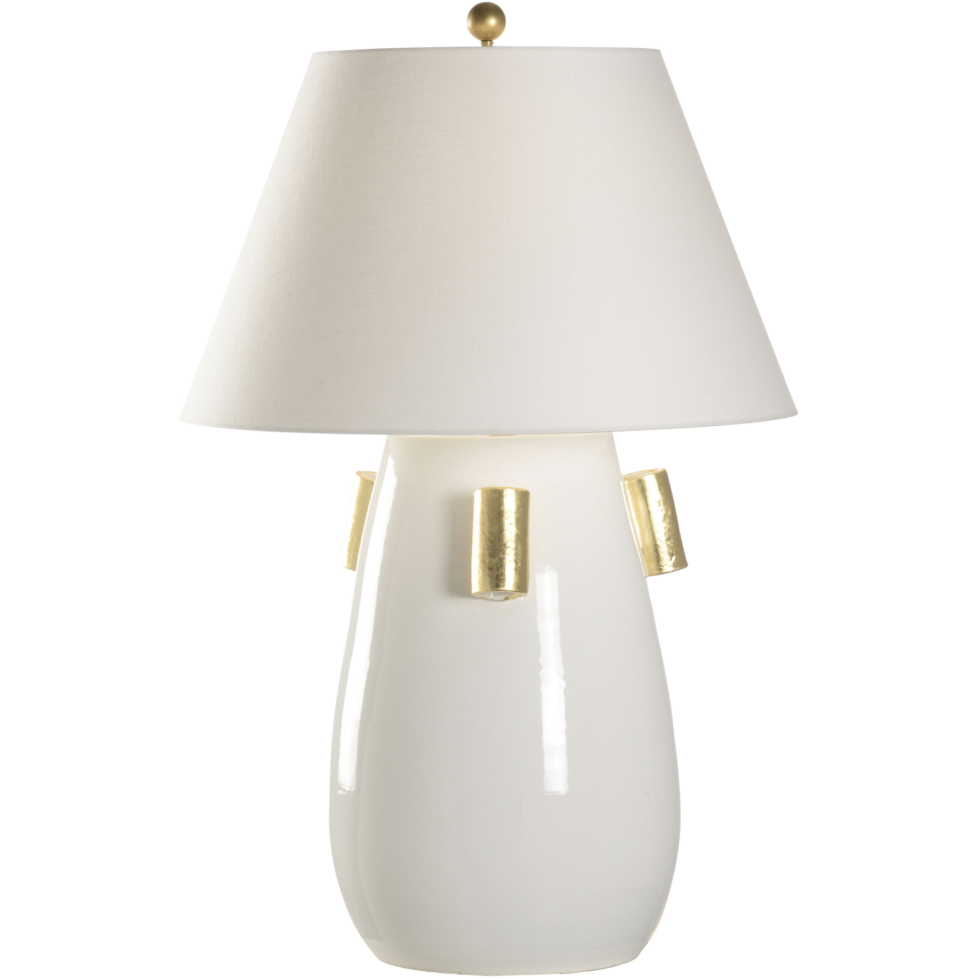 Blanco 25 inch 100.00 watt White/Cream and Gold Table Lamp Portable Light