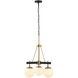 Allie 3 Light 18 inch Black and Satin Brass Chandelier Ceiling Light in Black/Satin Brass