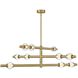 Saxon LED 50 inch Lacquered Brass Chandelier Ceiling Light