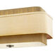Textile Collection - Narberth Family 5 Light 44 inch Brushed Brass and Cream Linen Linear Pendant Ceiling Light, EVOLV