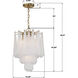 Ollie 4 Light 14.25 inch Aged Brass Chandelier Ceiling Light in Sand Glass Clear