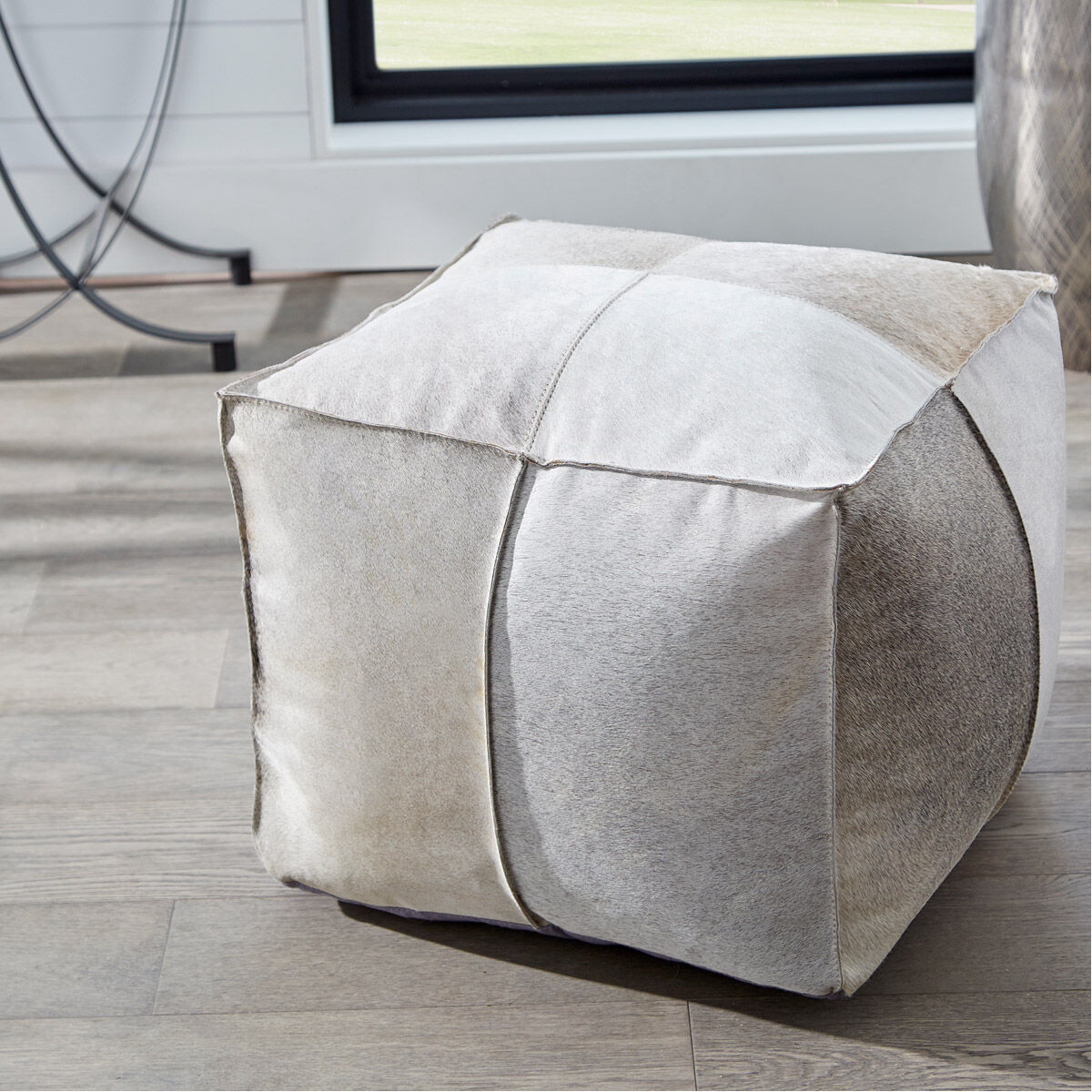 Brixton 19 inch Grey Pouf