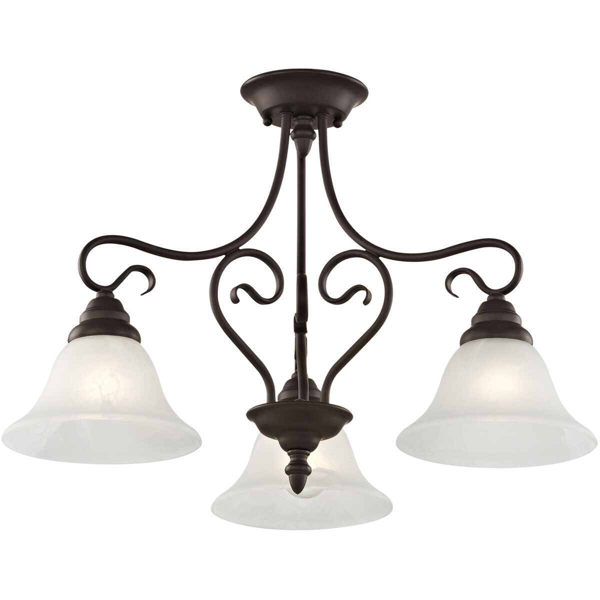 Coronado 3 Light 24 inch Bronze Convertible Dinette Chandelier/Ceiling Mount Ceiling Light