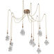 Blossom LED 14.6 inch Novel Brass Swag Multi-Pendant Ceiling Light in 3000K LED