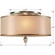 Luxo 3 Light 14 inch Antique Brass Semi Flush Ceiling Light