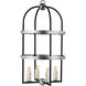 Lowcountry 4 Light Matte Black and Antique Silver Pendant Ceiling Light