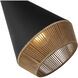 Alora Mood Daphne 1 Light 7.13 inch Matte Black and Brown Cotton Rope Pendant Ceiling Light