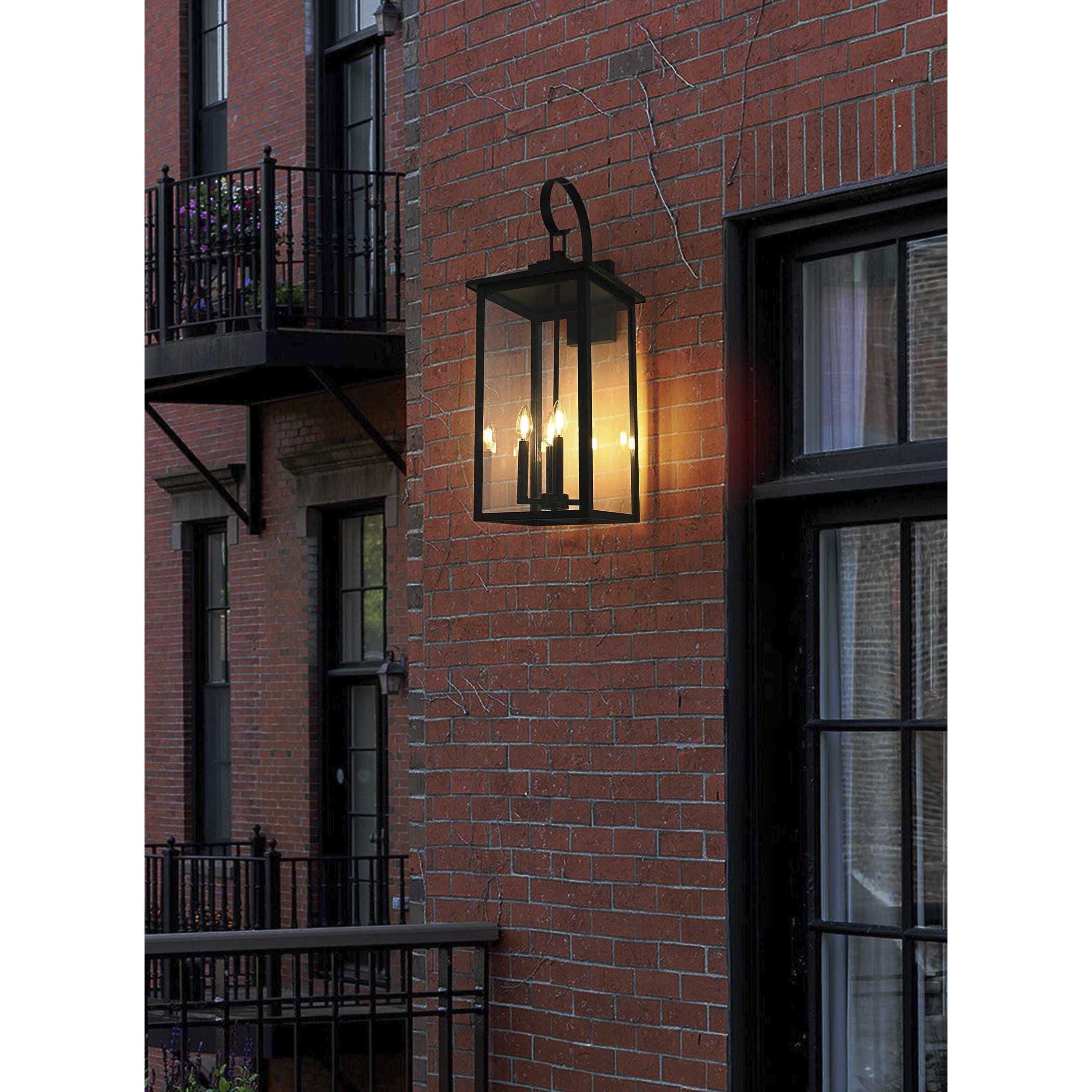 Carisle 4 Light 31 inch Black Outdoor Wall Sconce