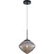 Maruna 1 Light 10.25 inch Matte Black and Smoked Glass Pendant Ceiling Light