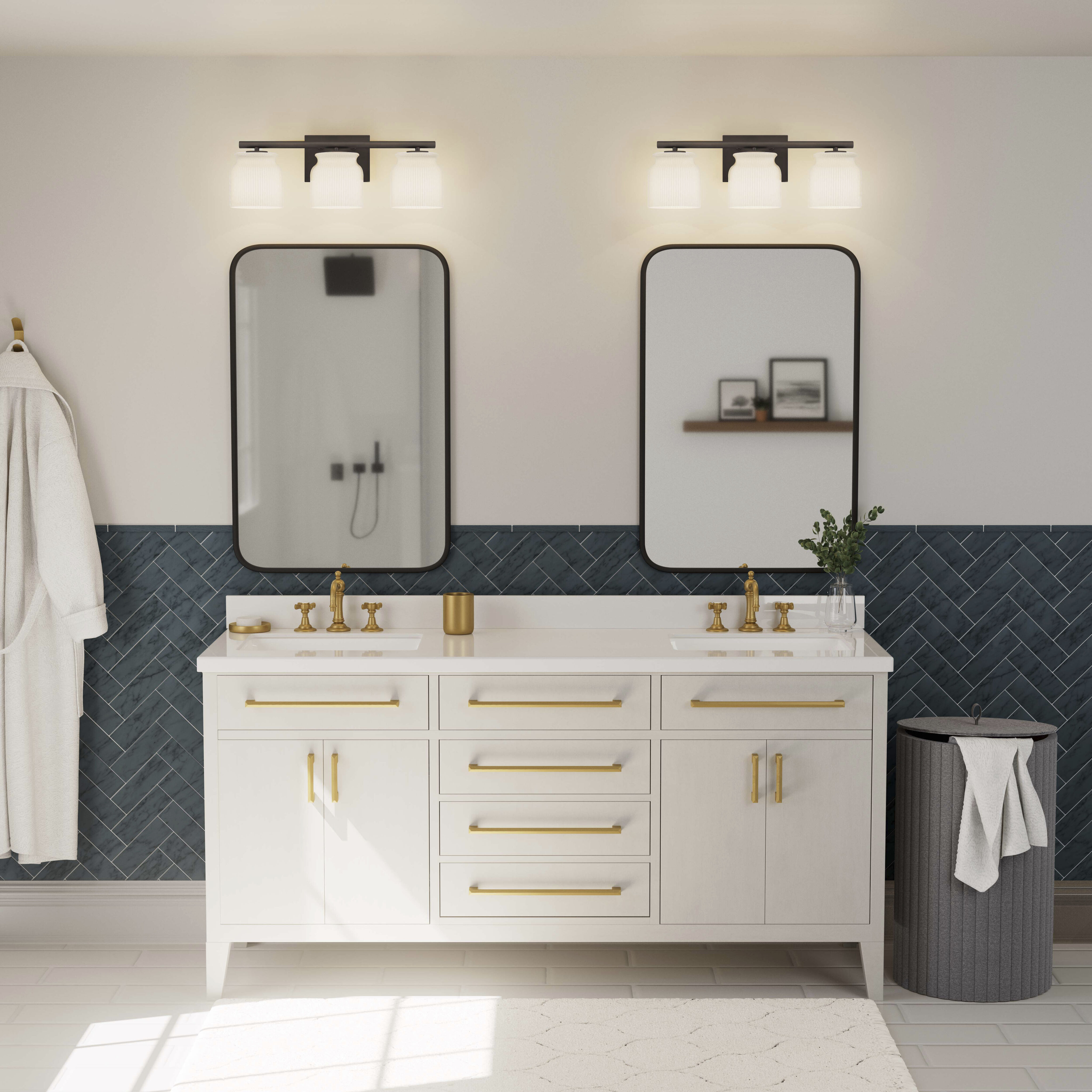 Harlowe 3 Light 22 inch Matte Bronze Bath Vanity Wall Light, Medium