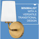 Kline LED 6.75 inch Heritage Brass Bath Light Wall Light