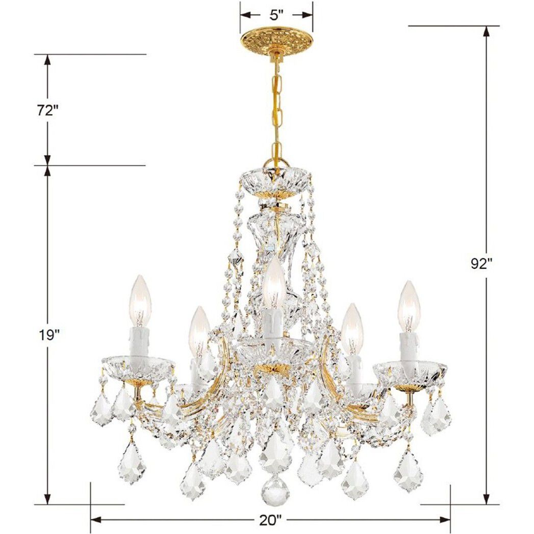 Maria Theresa 5 Light 20 inch Gold Chandelier Ceiling Light in Clear Hand Cut