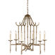 Wildwood 6 Light 27 inch Antique Silver Patina Chandelier Ceiling Light