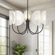 Alora Mood Seno 5 Light 32 inch Matte Black/White Cotton Fabric Chandelier Ceiling Light