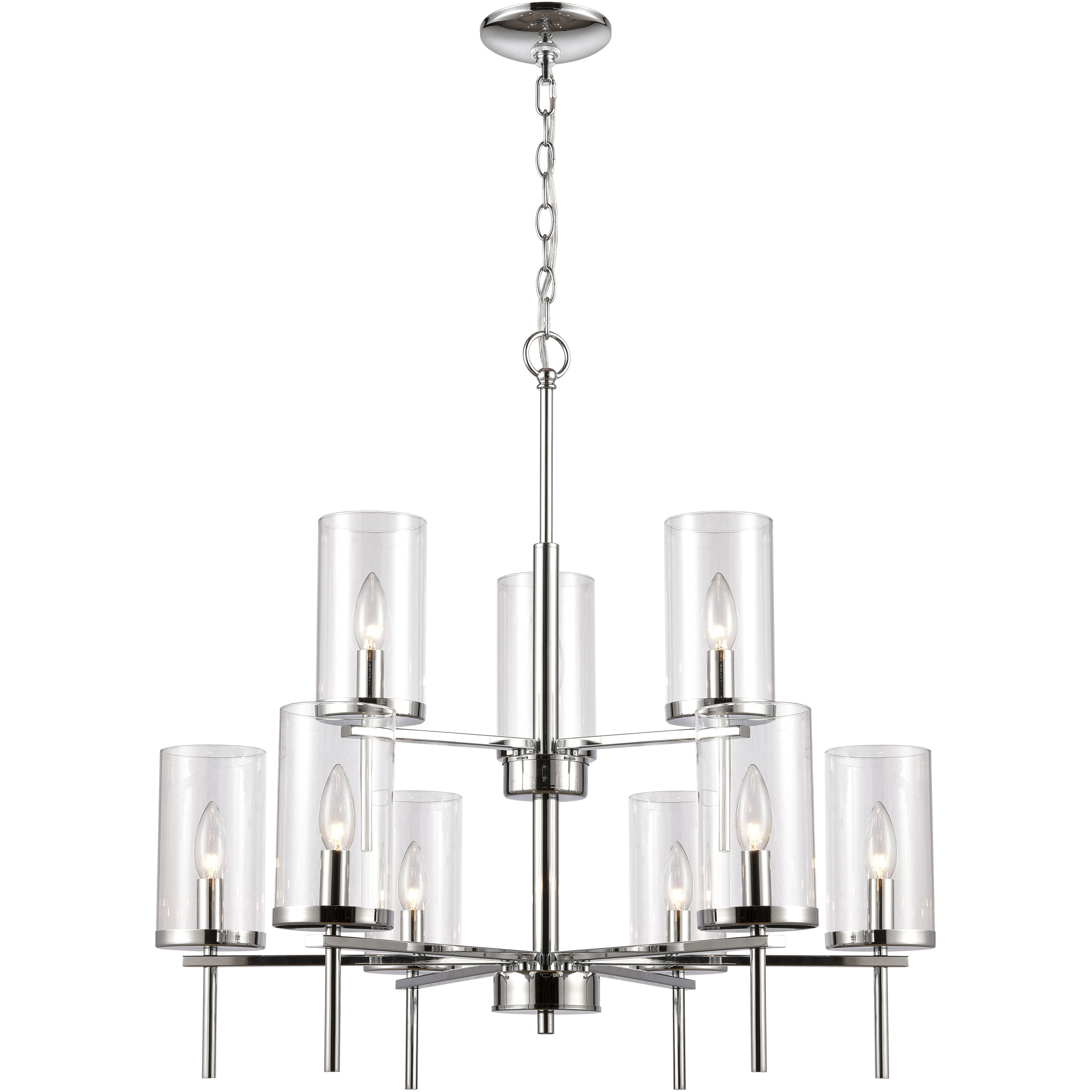 Oakland 9 Light 28.5 inch Chrome Chandelier Ceiling Light