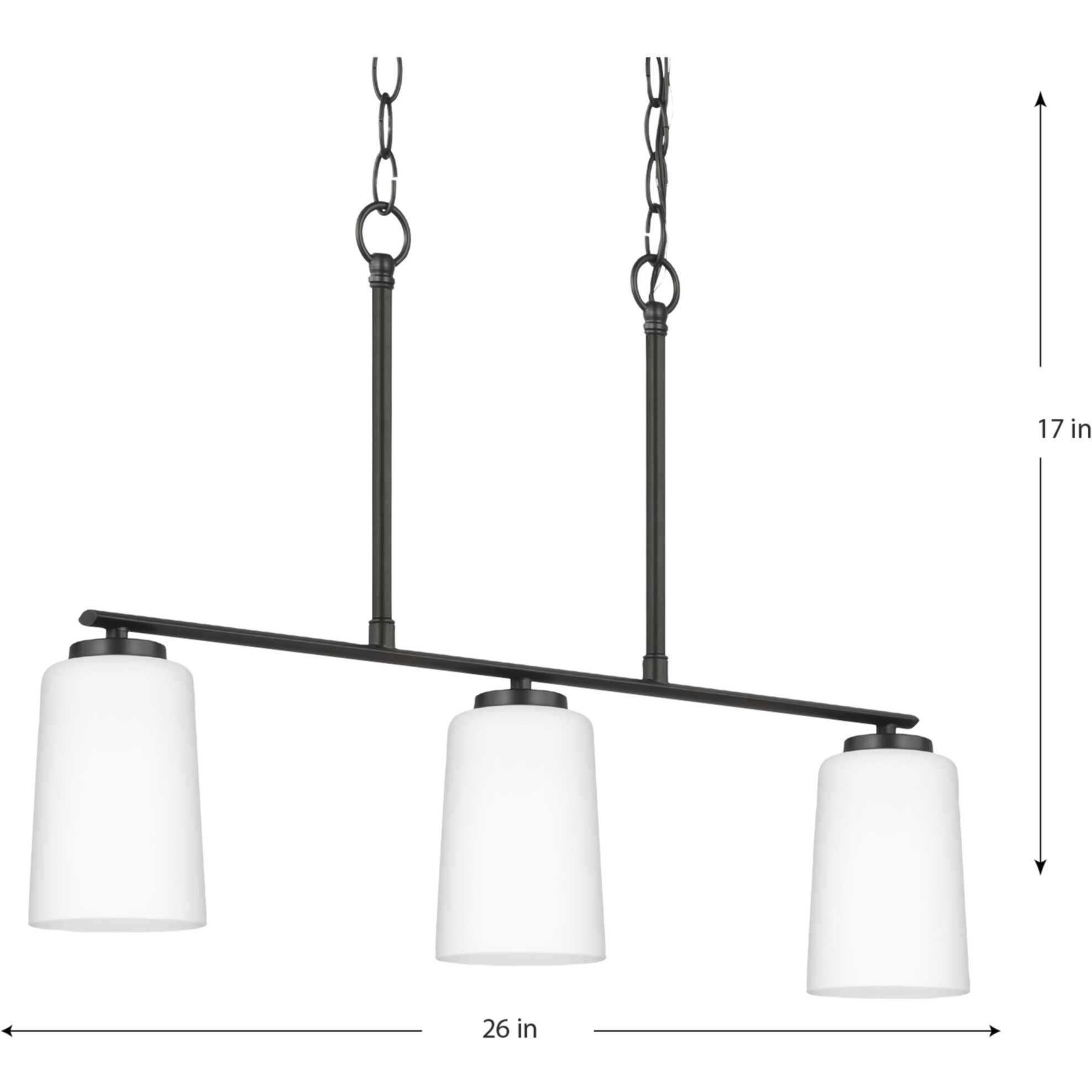 Adley 3 Light 26 inch Matte Black Linear Chandelier Ceiling Light