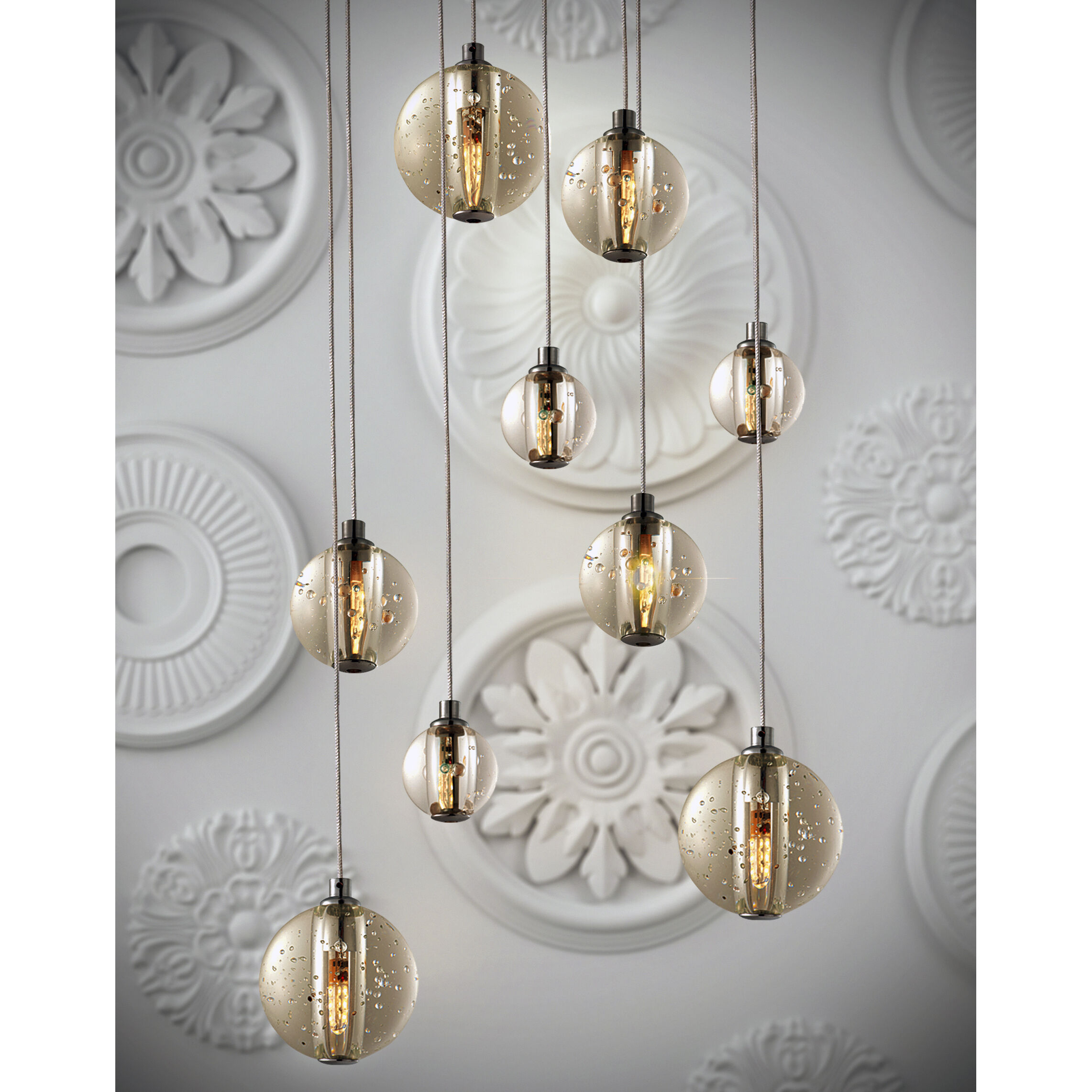 Harmony LED 12.75 inch Polished Chrome Multi-Light Pendant Ceiling Light