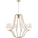 Chapman & Myers Biscayne LED 45.75 inch Polished Nickel and Natural Rattan Wrapped Chandelier Ceiling Light, Extra Large