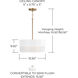 Dash 3 Light 15.5 inch Aged Brass and White Semi-Flush Mount Ceiling Light