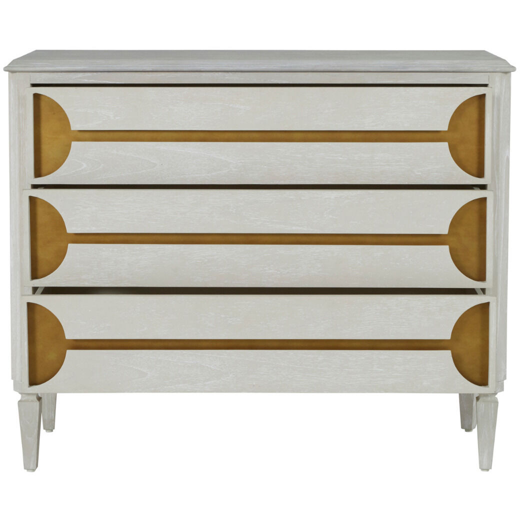 Kaitlin Stained Brass / Cerused White Chest