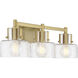 Dover 3 Light 25 inch Warm Brass Bathroom Vanity Light Wall Light