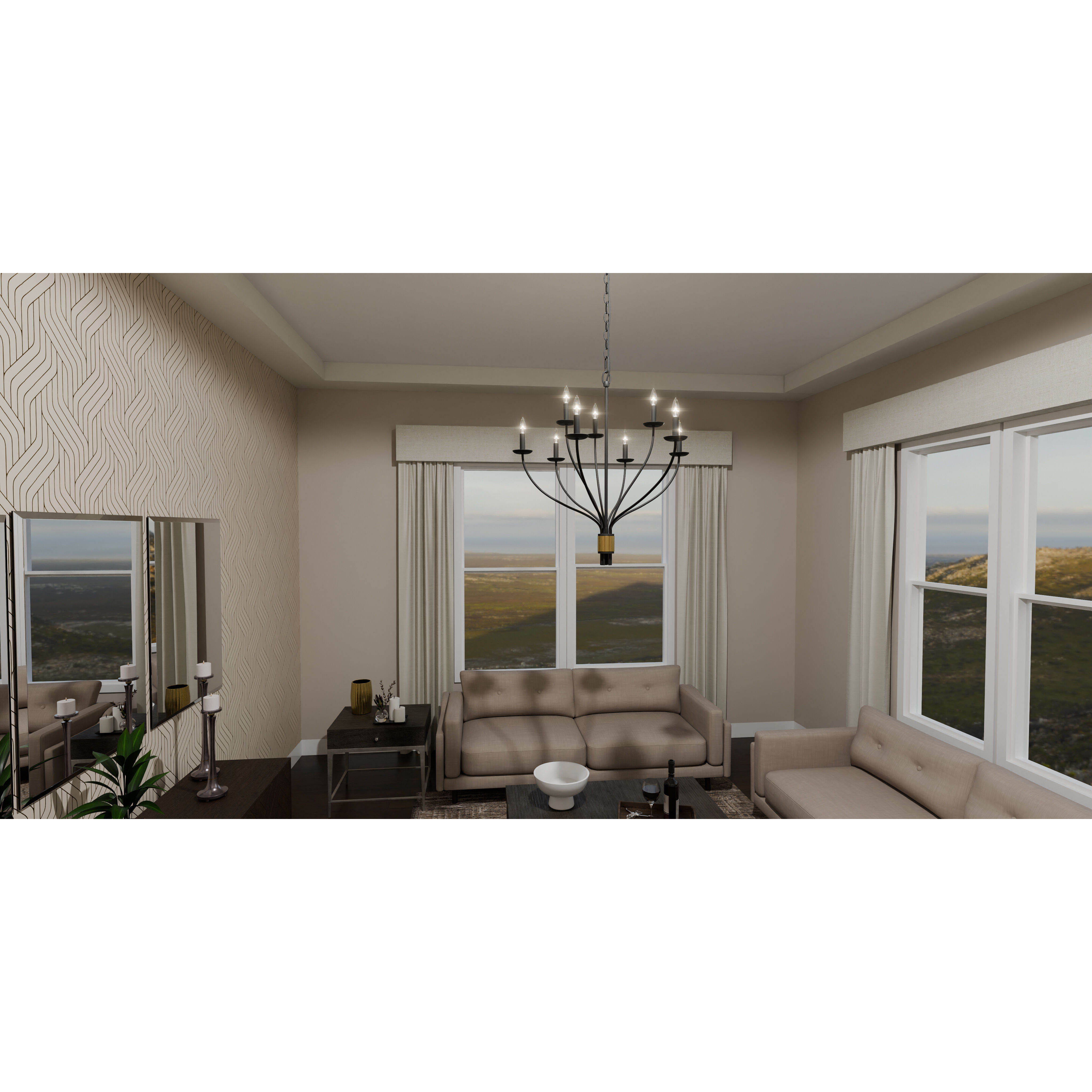 Margaret 9 Light 32 inch Matte Black Chandelier Ceiling Light