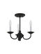 Home Basics 3 Light 14 inch Black Mini Chandelier Ceiling Light