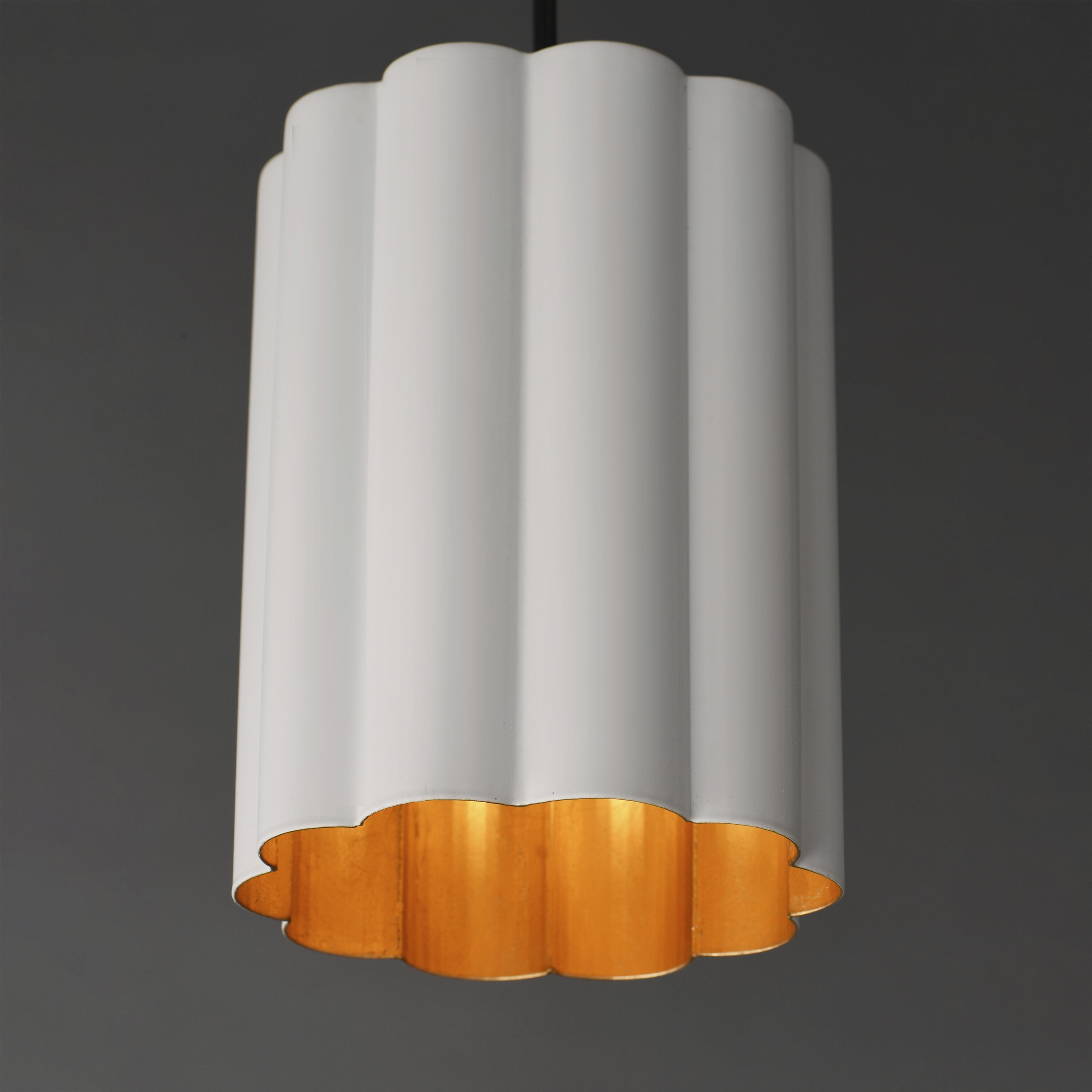 Primrose 1 Light 6 inch Gold Leaf Single Pendant Ceiling Light in Matte White