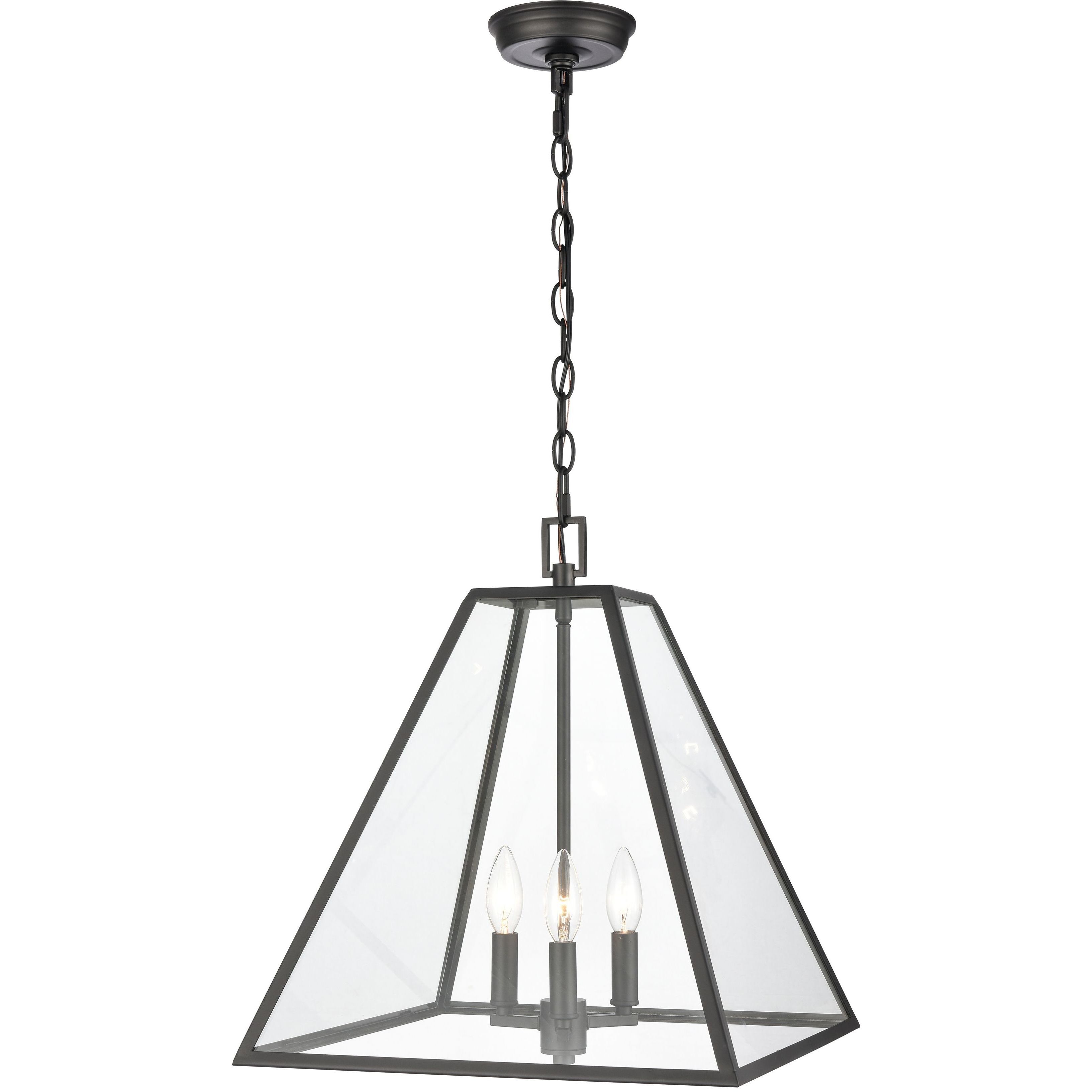 Tangent 3 Light 16 inch Matte Black Pendant Ceiling Light