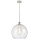 Ballston Athens 1 Light 14 inch White and Polished Chrome Pendant Ceiling Light in Seedy Glass