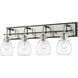 Kraken 4 Light 30 inch Matte Black and Brushed Nickel Vanity Wall Light