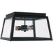 Leighton 3 Light 14.5 inch Black Outdoor Flush Mount
