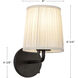 Alora Mood Scout 1 Light 6 inch Matte Black and White Linen Bath Vanity Light Wall Light