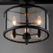 Sentinel 3 Light 13 inch Black Semi-Flush Mount Ceiling Light