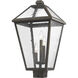 Talbot 3 Light 22.25 inch Oil Rubbed Bronze Outdoor Post Mount Fixture in Seedy Glass