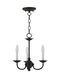 Home Basics 3 Light 14 inch Black Mini Chandelier Ceiling Light