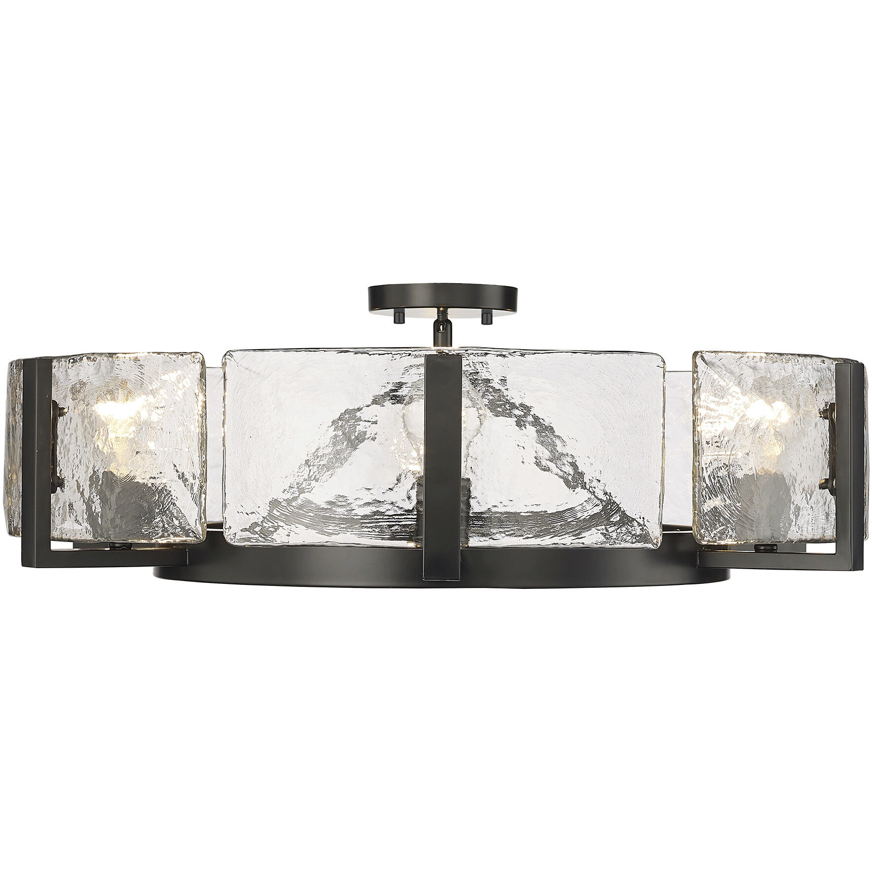 Aenon 6 Light 27.75 inch Matte Black Semi-Flush Mount Ceiling Light