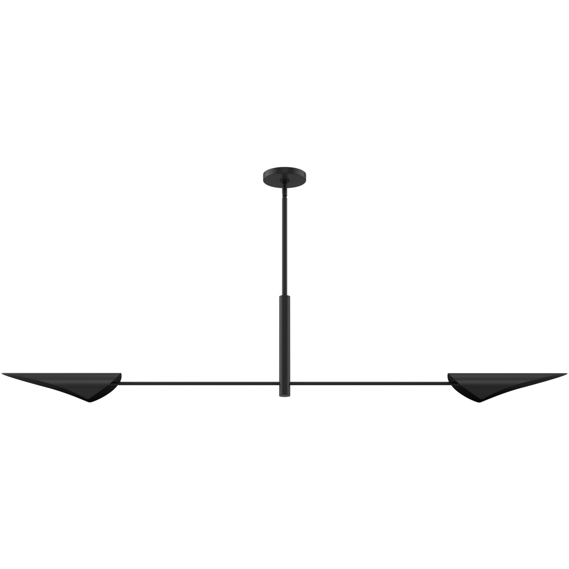 Merian 2 Light 65.5 inch Matte Black Linear Chandelier Ceiling Light, Extra Large