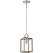Country Estates 1 Light 7 inch Sun Faded Wood/Brushed Nickel Pendant Ceiling Light