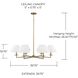 Gilda 6 Light 39.75 inch Aged Brass Chandelier Ceiling Light
