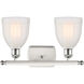 Ballston Brookfield 2 Light 16 inch White and Polished Chrome Bath Vanity Light Wall Light in White Glass, Ballston