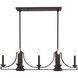 Trumbull 9 Light 36 inch Bronze Linear Chandelier Ceiling Light