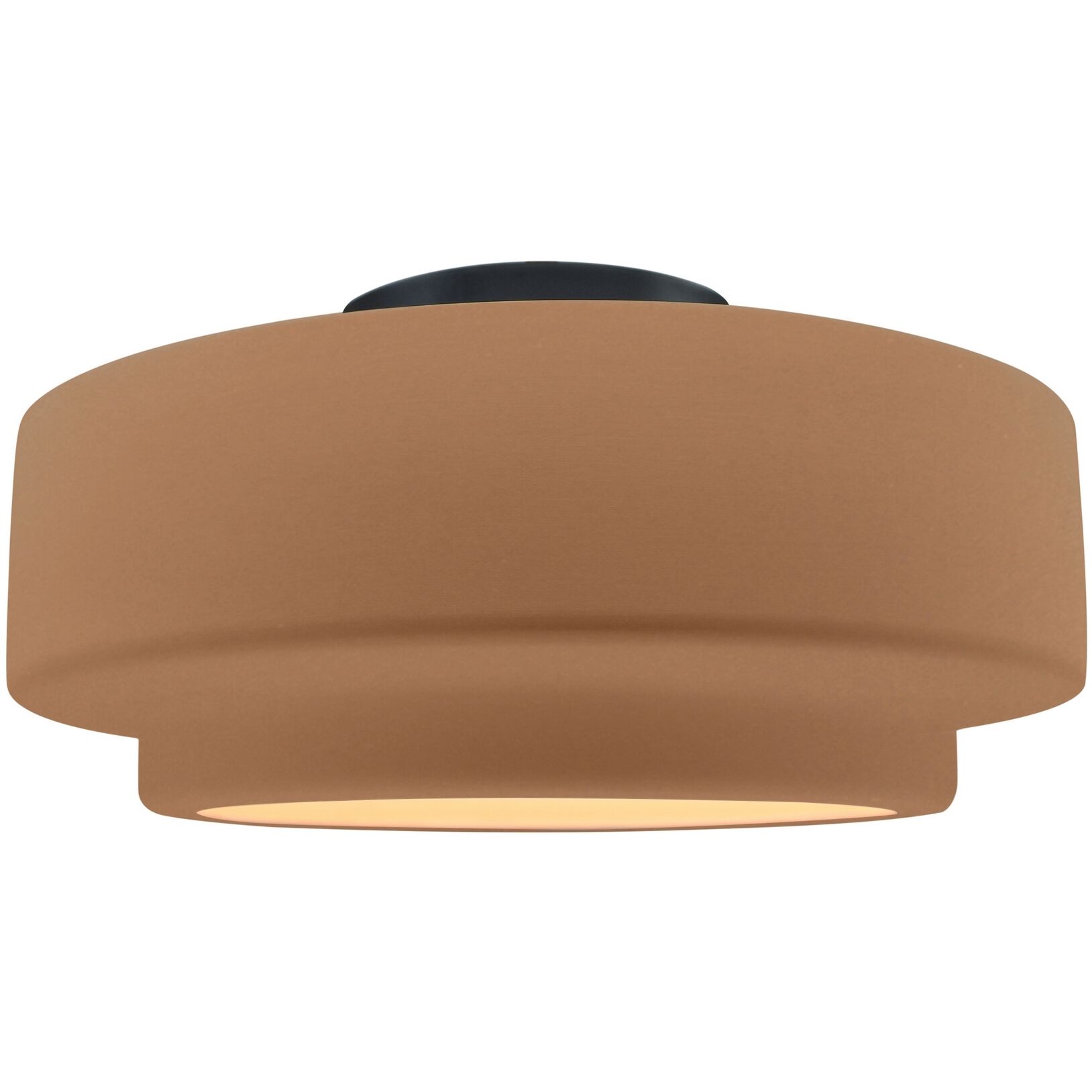 Radiance Collection - Tier LED 12 inch Adobe Semi-Flush Ceiling Light, Form+Finish+Function