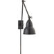 French Library2 16 inch 15 watt Bronze Double Arm Wall Lamp Wall Light